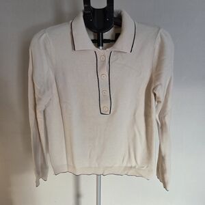 Max Studio Cream Button Down Shirt